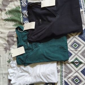 3 Basic V-Necks NWT